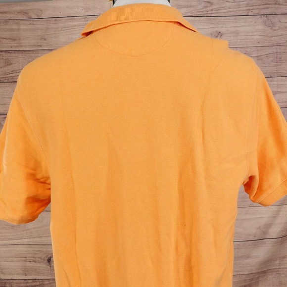 CHAPS SHORT SLEEVE ORANGE POLO SHIRT MENS SIZE L COTTON MESH - Picture 5 of 6